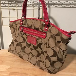 Coach Daisy Signature Satchel Pink Patent Leather